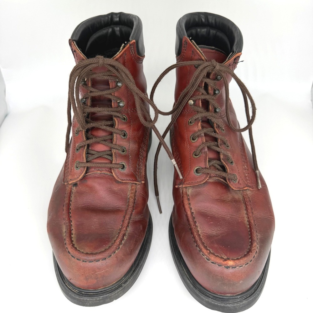 Vintage Red Wing Shoes 202 Mens Brown Leather Work Boots Size 13 H Industrial
